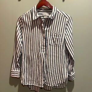 Liz Claiborne Navy & White Stripe Tunic, Size S